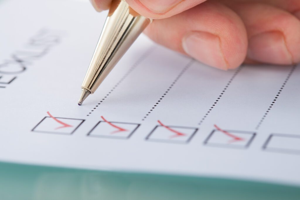 documents needed to sell a mortgage note checklist with pen
